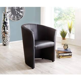 Cocktailsessel Pieder Schwarz Lounge gepolstert Kunstleder