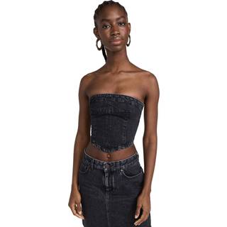 Stella McCartney Denim bustier top - black - 4 XS