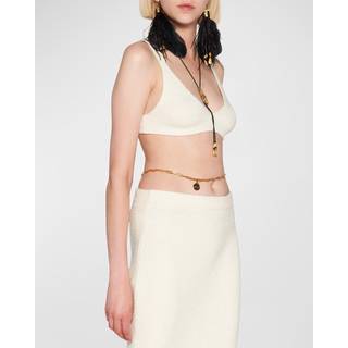 Tom Ford Cotton-blend triangle bralette - neutrals - XXS