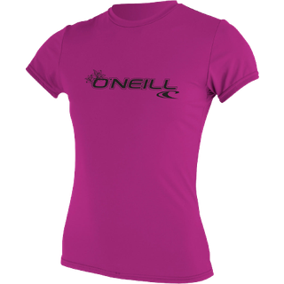 O'Neill Women's Basic Skins UPF 50+ kort?rmet Sun Shirt Fox Pink Medium