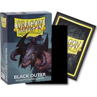 Outer Sleeves - Matte Black - Dragon Shield (100 stk) - Plastiklommer