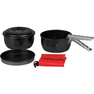 Campingsæt Trangia Tundra III Mini, med 2 kedler, 1 stegepande &amp; 1 låg i NS / Non Stick-teflon + gribetang + etui