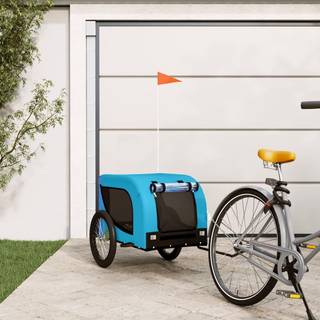 hundetrailer til cykel oxfordstof og jern blå og sort