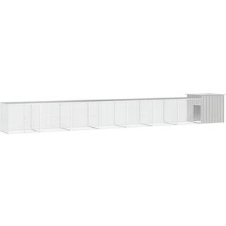 hønsehus 800x91x100 cm galvaniseret stål grå