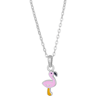 Noa Kids - Børne halskæde i sølv m Pink flamingo vedhæng