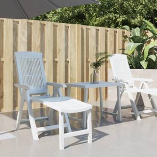 Havestol i syntetisk rattan og metal H81 cm - Natur/Hvid