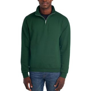 Jerzees Nublend Cadet Collar Quarter -Zip Sweatshirt - Forest Green L