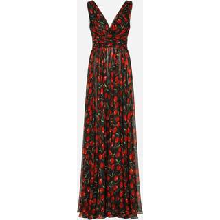 Dolce&Gabbana Cherry silk chiffon gown - black - XS