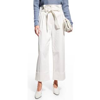 Max Mara Nigella belted cotton-blend pants - white - M