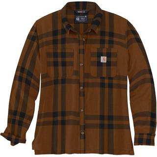 Carhartt Midweight Flannel Shirt Women Carhartt Brown Heather XL