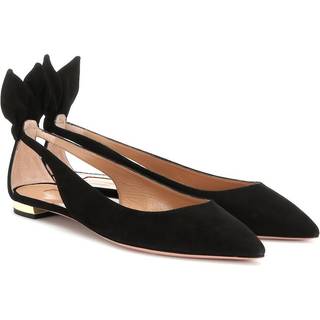 Aquazzura Bow Tie suede ballet flats - black - EU 37