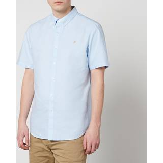 Farah Vintage Brewer Slim Short Sleeve Shirt Blue