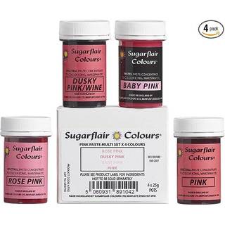 Sugarflair Pastafarve Sæt, Pink - 4x25g