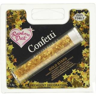 Gold Stars - Spiselig Konfetti, Rainbow Dust