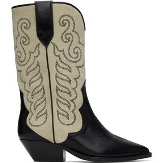 Botines De Ante Duerto - Mujer - Black And Ecru - Talla 38 - Isabel Marant