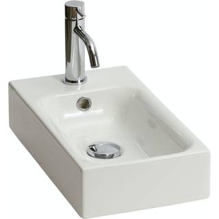 Lavabo Cento 45 håndvask i hvid med hanehul og overløb 250x450 mm