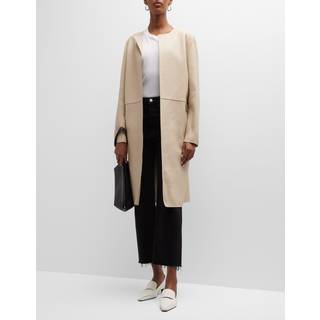 Toteme City leather coat - beige - XS