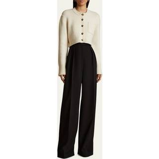 Khaite Lavan cropped cashmere cardigan - white - XL
