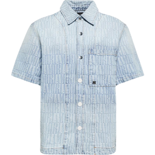 Amiri Logo jacquard denim shirt - blue - EU 52