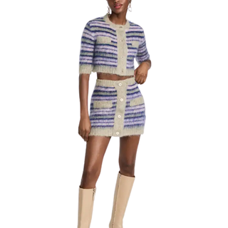 Marni Striped mohair-blend miniskirt - multicoloured - M