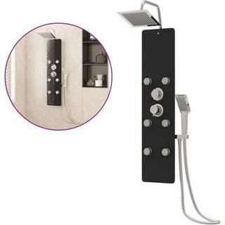 brusepanel 25x47,5x130 cm glas sort