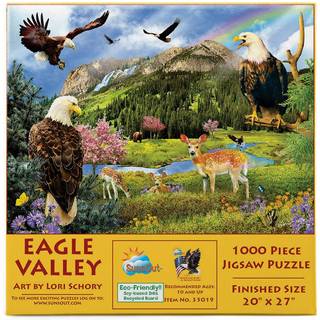 SunSout Inc - Eagle Valley - 1000 PC Jigsaw -puslespil af kunstner: Lori Scory - F?rdig st?rrelse 20 """" X 27 """" - MPN# 35019
