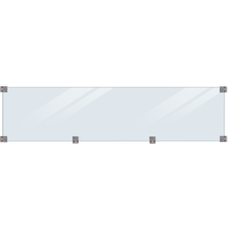 Plus Glashegn 174x44,6 cm, 6mm hærdet glas inkl. beslag og glasliste 17767-1