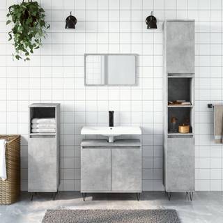 badeværelsesskab 58x33x60 cm konstrueret træ betongrå