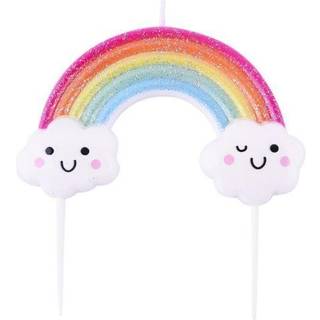 Rainbow Glitter Fødselsdagslys - PME
