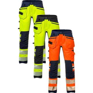 Fristads 127737 Hi Vis Håndværker stretchbukser dame kl.2 2710 / Arbejdsbukser Hi-Vis gul/Marine 48