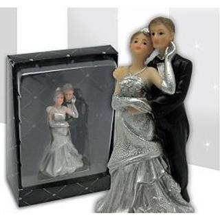 Topfigur. Sølvbryllupspar. 9,5 cm