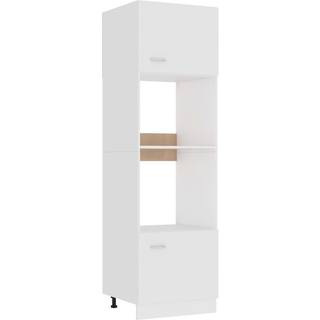 mikrobølgeovnsskab "Lyon" hvid 60x57x207 cm konstrueret træ