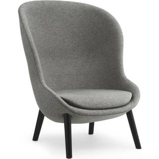 Normann Copenhagen Hyg Lænestol Høj / Sort Egetræ - Lænestole Uld Mørkegrå - 603860