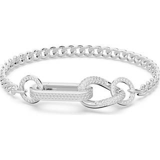 Dextera Armband, Pavé, Gemischte Glieder, Weiß, Rhodiniert