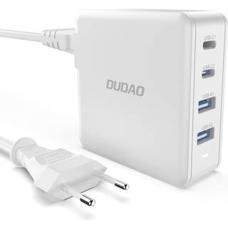 DUDAO Adapter GAN 100W Type Cx2+ 2xUSB White Universal AC Fast charging Indoor