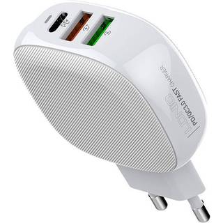 oplader LDNIO A3510Q - Hvid, 2x USB + USB-C, PD + QC 3.0, 32W