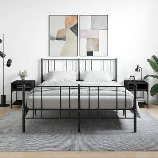 Sengebord 40X41X50 Cm Konstrueret Træ - 2 / Sort