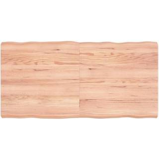 bordplade 120x60x(2-6) cm naturlig kant behandlet træ lysebrun