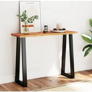 Konsolbord Med Naturlig Kant Massivt Akacietræ - 110 x 35 x 80 cm