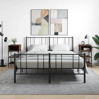 Sengebord 35X34,5X70 Cm Konstrueret Træ Etræsfarve - 2 / Brun eg