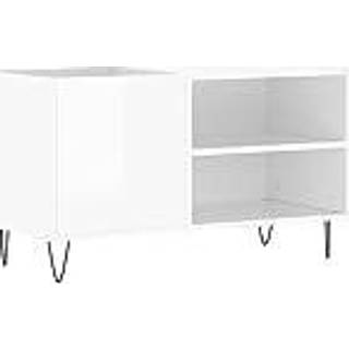 vinylskab 85x38x48 cm konstrueret træ hvid højglans
