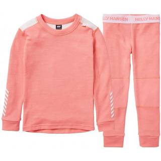 Helly Hansen Kids' LIFA® Merino Wool Base Layer Set Skiundertøj Børn - Coral Almond - Coral Almond / 116 cm / 6 år
