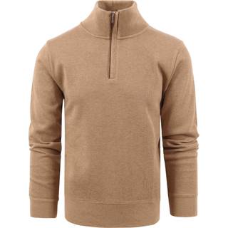 GANT Herre Sacker Rib sweatshirt med halv lynlås (XXL) KHAKI MELANGE