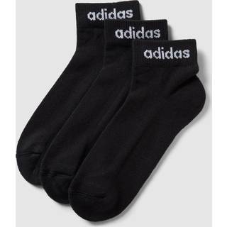 Linear Ankle Socks Cushioned sokker, 3 par - Black / White - 34-36