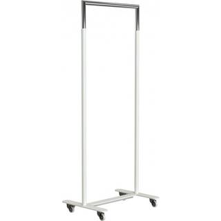 Tøjstativ Bukto - Med hjul, Bredde 63,8 cm, Farve Hvid / Poleret stål