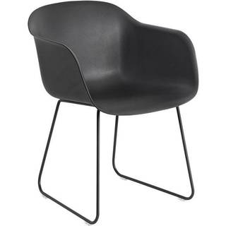Muuto Fiber Sled Spisebordsstol Sort Armlæn