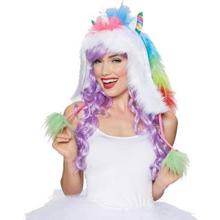Einhorn Kapuze mit Pom Poms