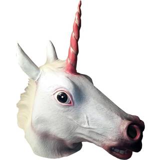 Einhorn Latex Maske mit Mähne