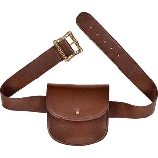 Gürtel mit Tasche in Lederoptik braun