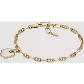 Fossil Heritage Crest Mother-of-Pearl Gold-Tone Brass Chain Women’s Bracelet JA7210710